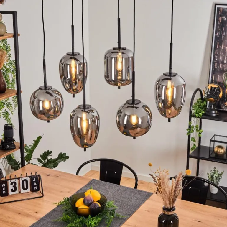 Suspension Verbania Noir, 6 lumières