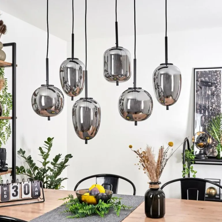 Suspension Verbania Noir, 6 lumières