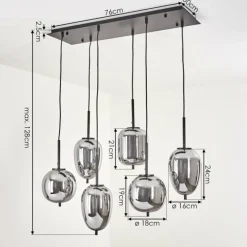 Suspension Verbania Noir, 6 lumières
