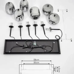 Suspension Verbania Noir, 6 lumières