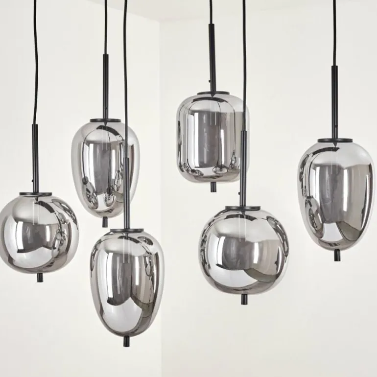 Suspension Verbania Noir, 6 lumières