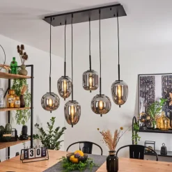 Suspension Verbania Noir, 6 lumières