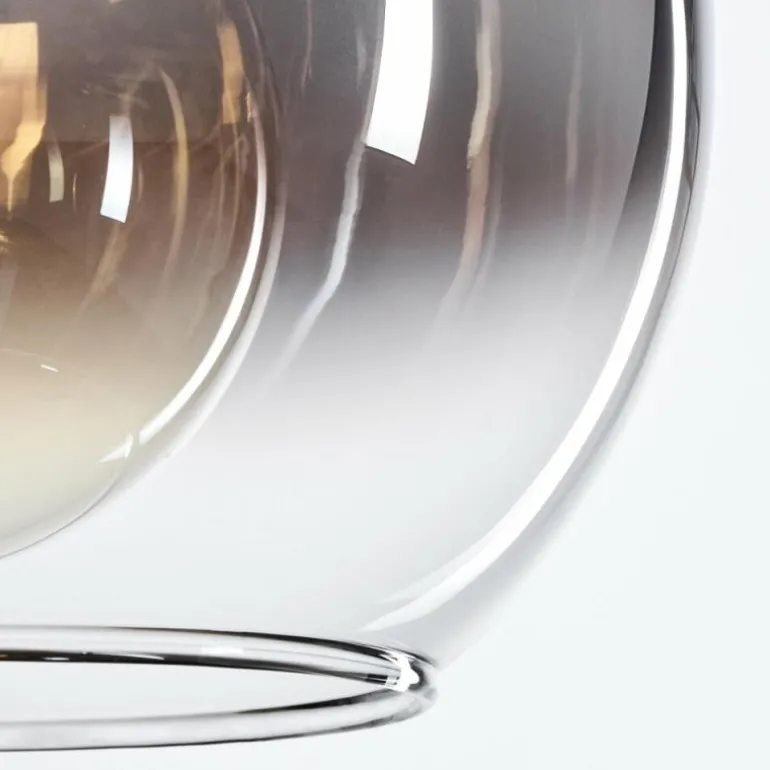 Suspension Verre 15 cm, 20 cm, 25 cm Koyoto Chrome, Clair, Fumé, 3 lumières