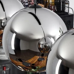 Suspension Verre 30 cm Koyoto Chrome, Fumé, 3 lumières