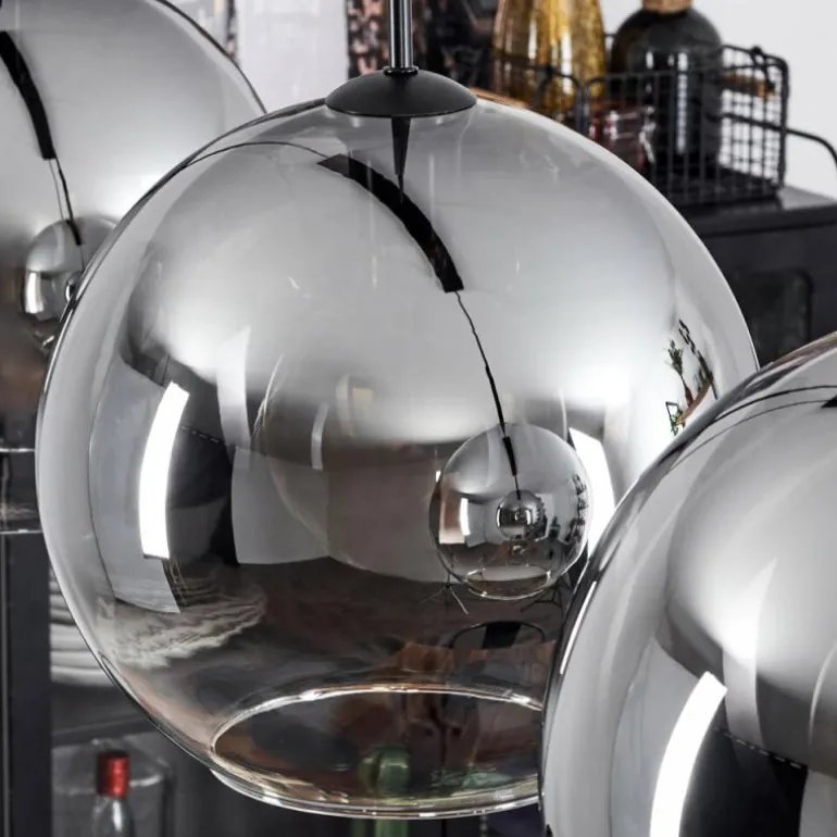 Suspension Verre 30 cm Koyoto Clair, Fumé, 3 lumières