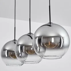 Suspension Verre 30 cm Koyoto Clair, Fumé, 3 lumières