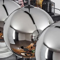 Suspension Verre 30 cm Koyoto Chrome, Fumé, 4 lumières