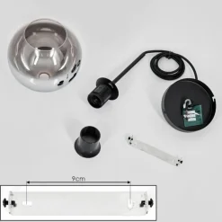 Suspension Verre 15 cm Koyoto Chrome, Clair, Fumé, 1 lumière