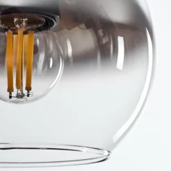 Suspension Verre 15 cm Koyoto Chrome, Clair, Fumé, 1 lumière