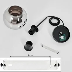 Suspension Verre 15 cm Koyoto Chrome, Fumé, 1 lumière