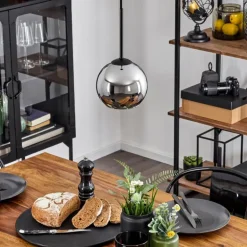 Suspension Verre 15 cm Koyoto Chrome, Fumé, 1 lumière