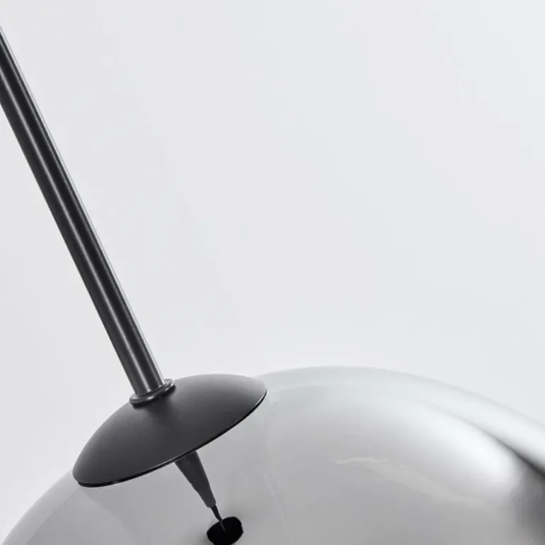 Suspension Verre 25 cm Koyoto Chrome, Fumé, 1 lumière