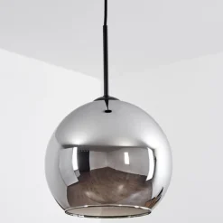 Suspension Verre 25 cm Koyoto Chrome, Fumé, 1 lumière