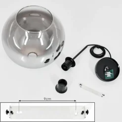 Suspension Verre 25 cm Koyoto Clair, Fumé, 1 lumière