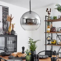 Suspension Verre 30 cm Koyoto Clair, Fumé, 1 lumière