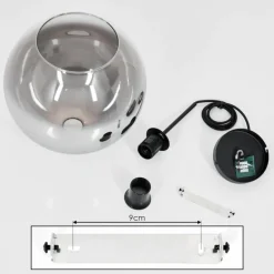 Suspension Verre 30 cm Koyoto Clair, Fumé, 1 lumière