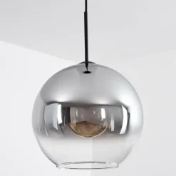 Suspension Verre 30 cm Koyoto Clair, Fumé, 1 lumière