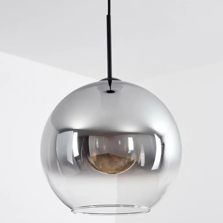 Suspension Verre 30 cm Koyoto Clair, Fumé, 1 lumière