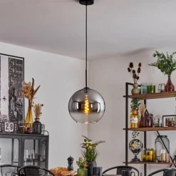 Suspension Verre 30 cm Koyoto Clair, Fumé, 1 lumière