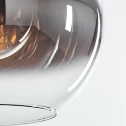 Suspension Verre 30 cm Koyoto Chrome, Clair, Fumé, 1 lumière