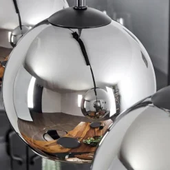 Suspension Verre 15 cm Koyoto Chrome, Fumé, 3 lumières