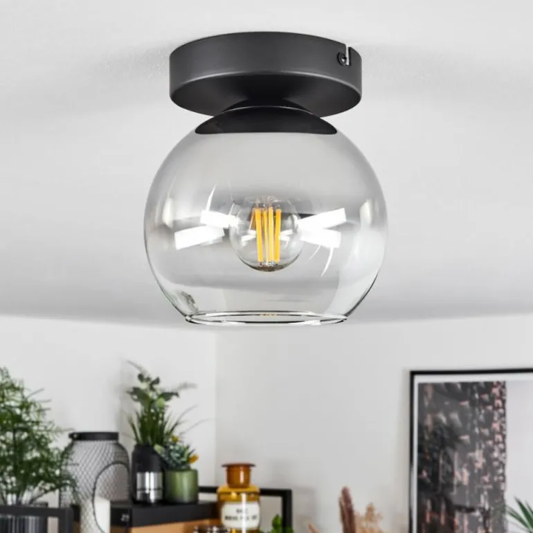 Suspension Verre 15 cm Koyoto Chrome, Clair, Fumé, 1 lumière