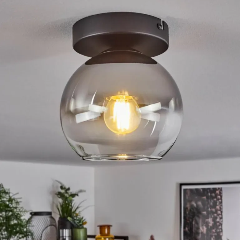 Suspension Verre 15 cm Koyoto Chrome, Clair, Fumé, 1 lumière