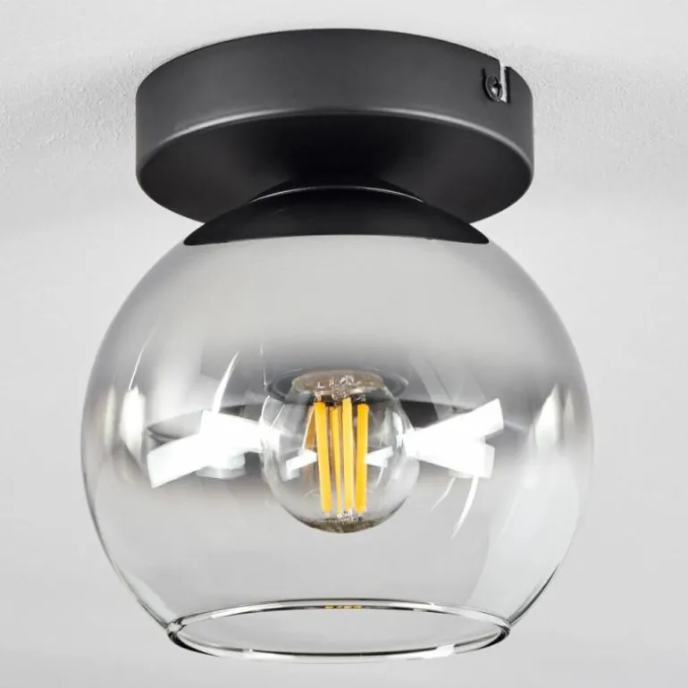 Suspension Verre 15 cm Koyoto Chrome, Clair, Fumé, 1 lumière