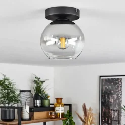 Suspension Verre 15 cm Koyoto Chrome, Clair, Fumé, 1 lumière