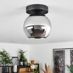 Suspension Verre 15 cm Koyoto Chrome, Fumé, 1 lumière