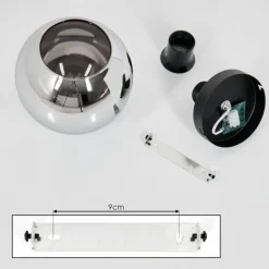 Suspension Verre 15 cm Koyoto Chrome, Fumé, 1 lumière