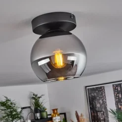 Suspension Verre 15 cm Koyoto Chrome, Fumé, 1 lumière