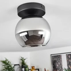 Suspension Verre 15 cm Koyoto Chrome, Fumé, 1 lumière