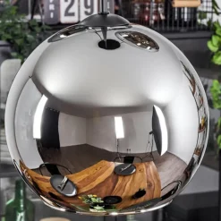 Suspension Verre 25 cm Koyoto Chrome, Fumé, 3 lumières