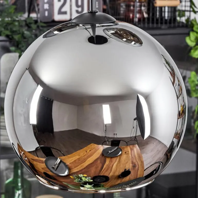 Suspension Verre 25 cm Koyoto Chrome, Fumé, 3 lumières