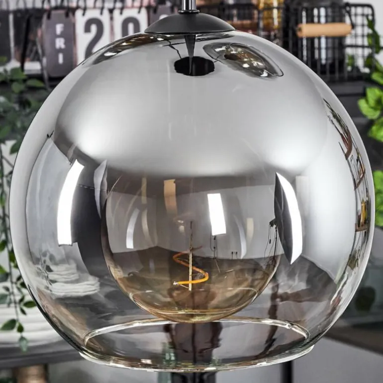 Suspension Verre 25 cm Koyoto Clair, Fumé, 3 lumières