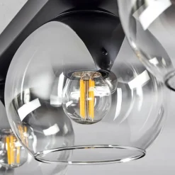 Suspension Verre 15 cm Koyoto Chrome, Clair, Fumé, 3 lumières