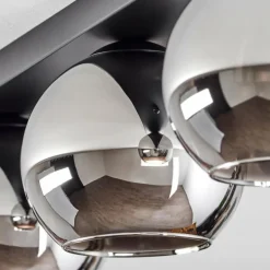 Suspension Verre 15 cm Koyoto Chrome, Fumé, 3 lumières