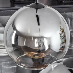 Suspension Verre 25 cm Koyoto Clair, Fumé, 2 lumières