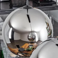 Suspension Verre 30 cm Koyoto Chrome, Fumé, 2 lumières