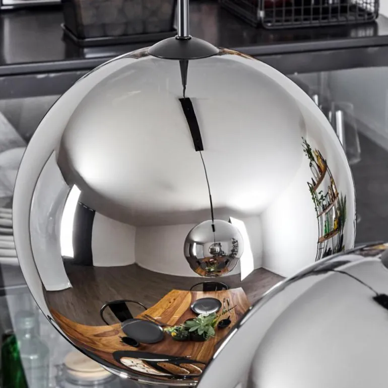 Suspension Verre 30 cm Koyoto Chrome, Fumé, 2 lumières