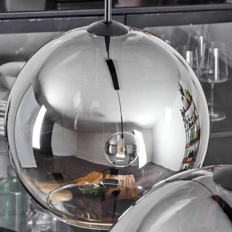 Suspension Verre 30 cm Koyoto Clair, Fumé, 2 lumières