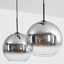 Suspension Verre 30 cm Koyoto Clair, Fumé, 2 lumières