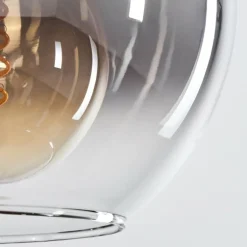 Suspension Verre 20 cm Koyoto Or, Noir, 1 lumière