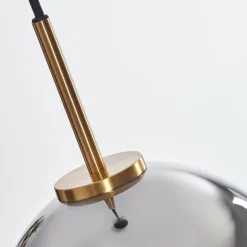 Suspension Verre 20 cm Koyoto Or, Noir, 1 lumière