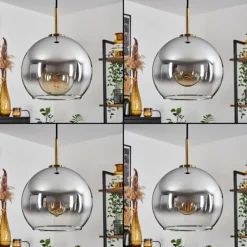 Suspension Verre 25 cm Koyoto Vieux laiton, 1 lumière