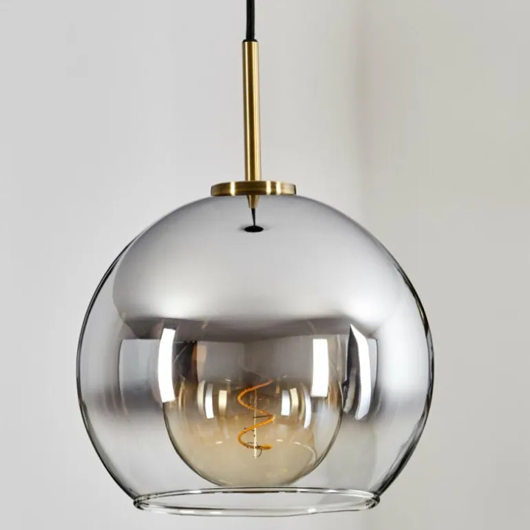 Suspension Verre 25 cm Koyoto Vieux laiton, 1 lumière
