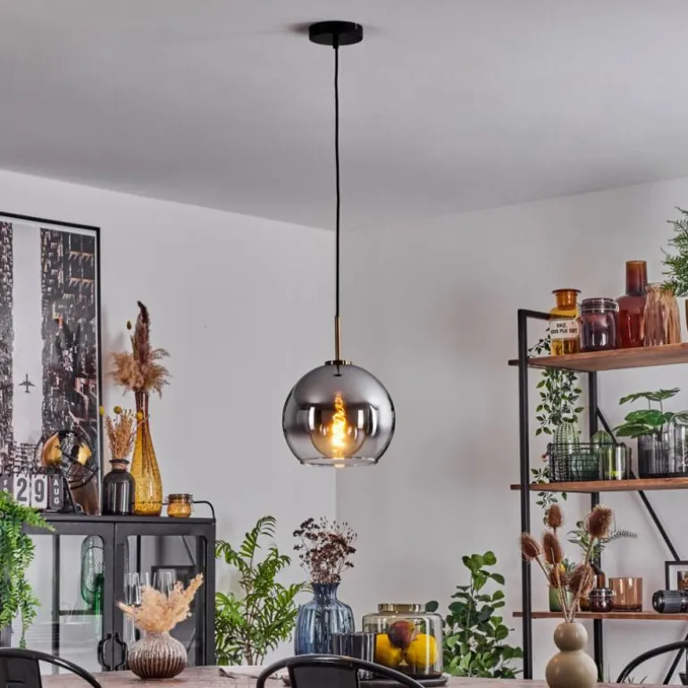 Suspension Verre 25 cm Koyoto Vieux laiton, 1 lumière