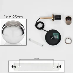 Suspension Verre 25 cm Koyoto Vieux laiton, 1 lumière