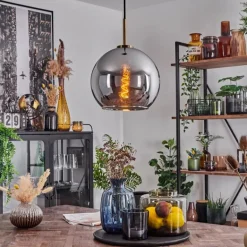 Suspension Verre 25 cm Koyoto Vieux laiton, 1 lumière